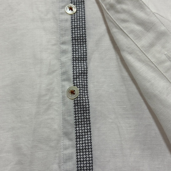 Ted Baker London Men’s Short Sleeve Button Up Shirt Size XL White Contrast Trim - Picture 4 of 9